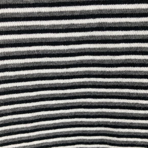 Philanthropy Women's Black Striped Short Sleeve Slit Neck T-Shirt Size XS New - Picture 12 of 12